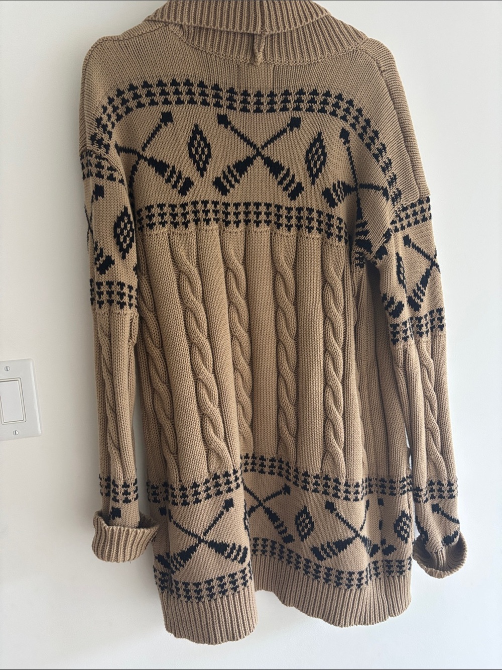 Canoe and Lake Canadian Designer, Dockside Knit Cardigan, Cowichan Style, M